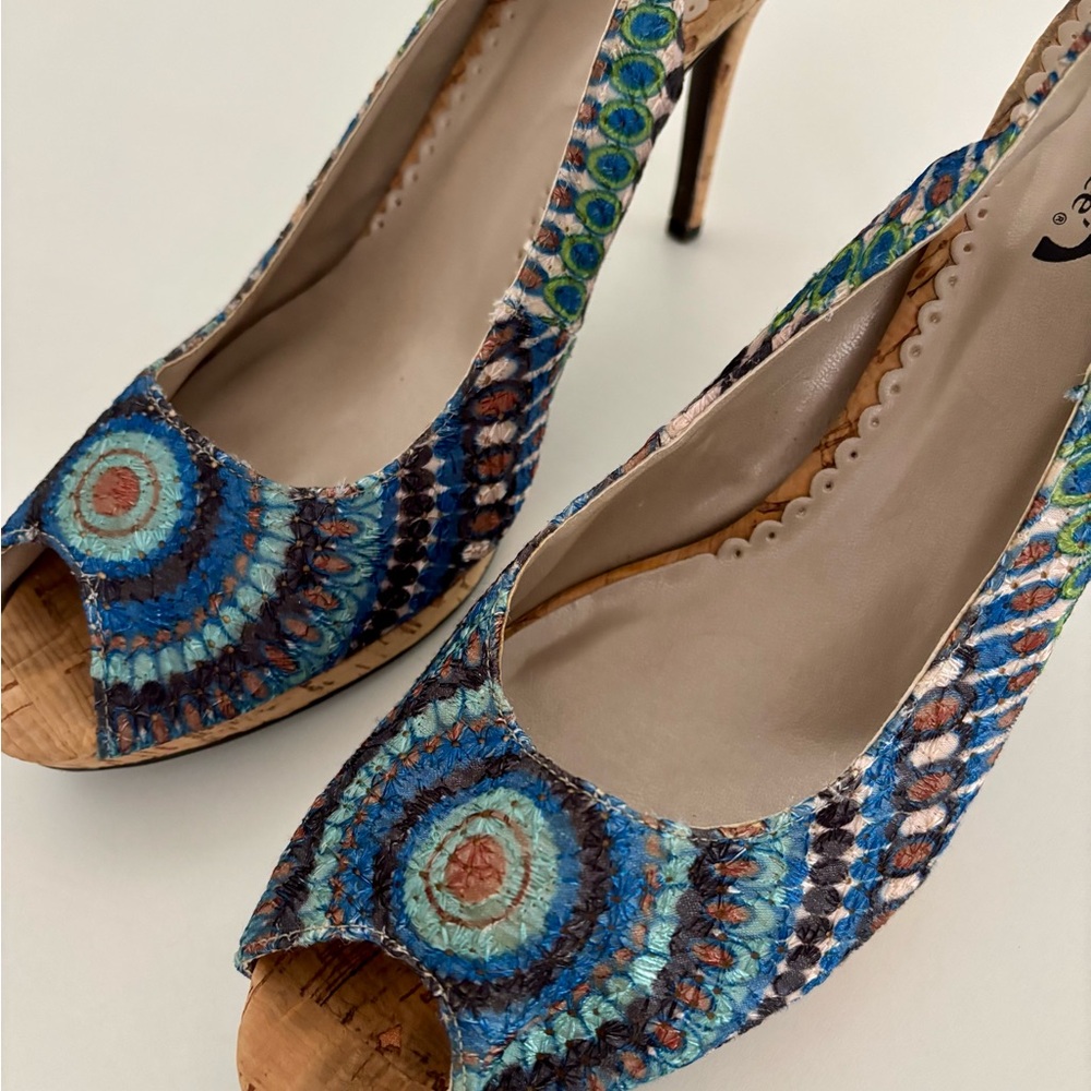 J. Renee Peacock Multicolor Slingback Heel w/Peep Toe